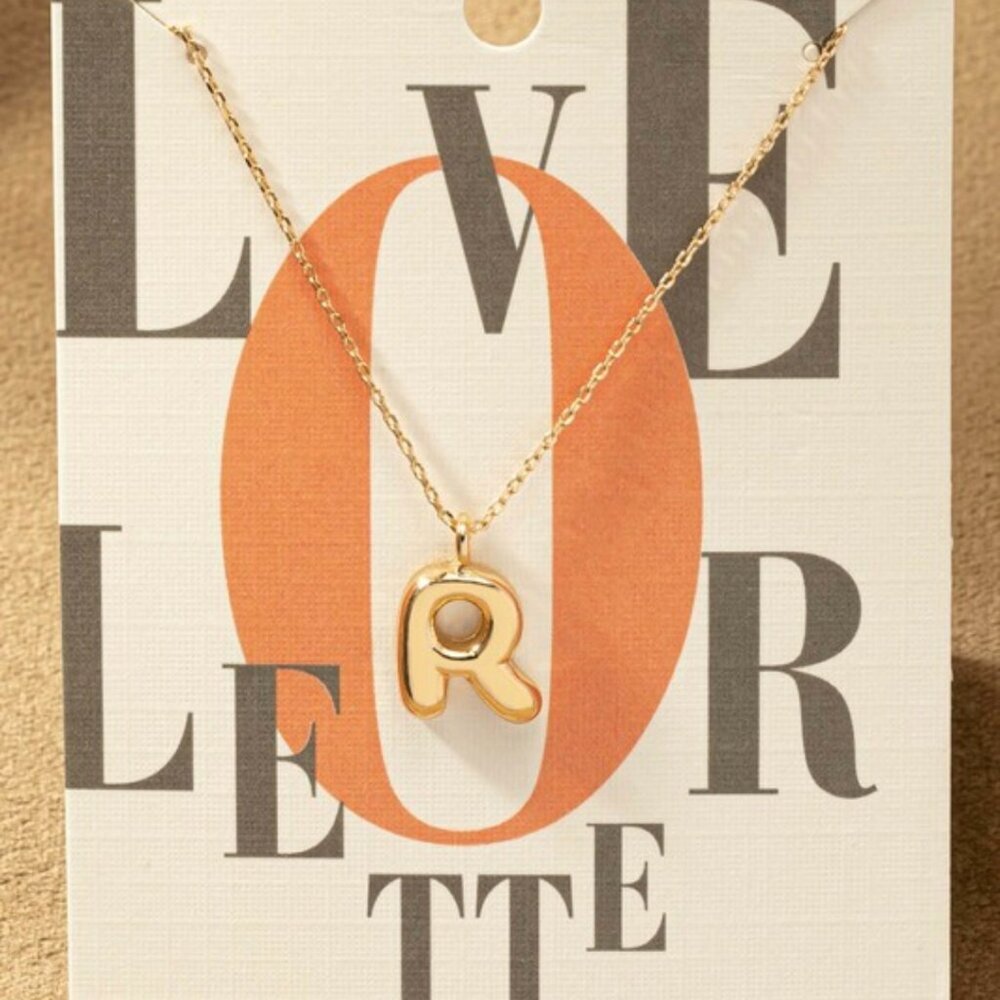 R BUBBLE LETTER NECKLACE